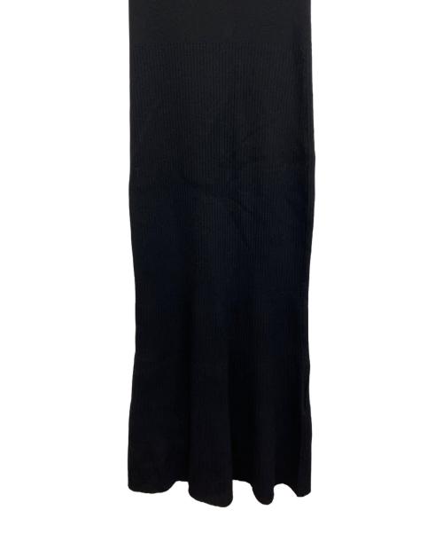 Snidel（スナイデル）Snidel (スナイデル) Sustainableリボンライクドッキングニットワンピース ブラックの古着・服飾アイテム