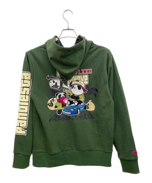 pandiesta japan（パンディエスタジャパン）PANDIESTA JAPAN (パンディエスタジャパン) GANG PANDAフルジップパーカー グリーン サイズ:Mの古着・服飾アイテム