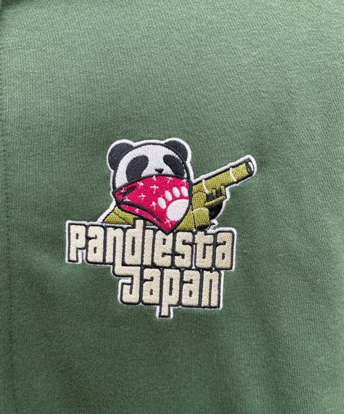pandiesta japan（パンディエスタジャパン）PANDIESTA JAPAN (パンディエスタジャパン) GANG PANDAフルジップパーカー グリーン サイズ:Mの古着・服飾アイテム