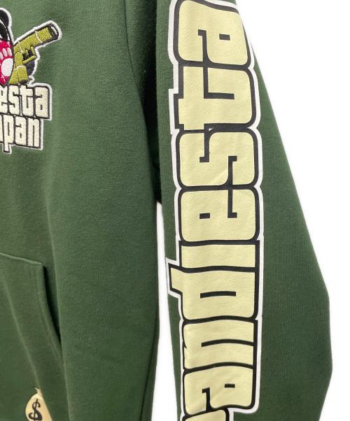 pandiesta japan（パンディエスタジャパン）PANDIESTA JAPAN (パンディエスタジャパン) GANG PANDAフルジップパーカー グリーン サイズ:Mの古着・服飾アイテム