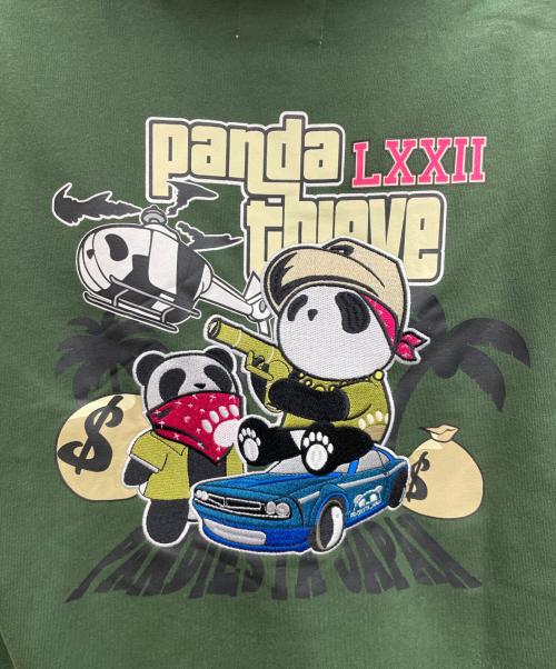 pandiesta japan（パンディエスタジャパン）PANDIESTA JAPAN (パンディエスタジャパン) GANG PANDAフルジップパーカー グリーン サイズ:Mの古着・服飾アイテム