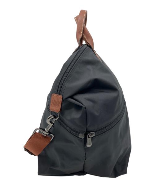 LONGCHAMP（ロンシャン）LONGCHAMP (ロンシャン) 2WAYボストンバッグ ブラック×ブラウンの古着・服飾アイテム