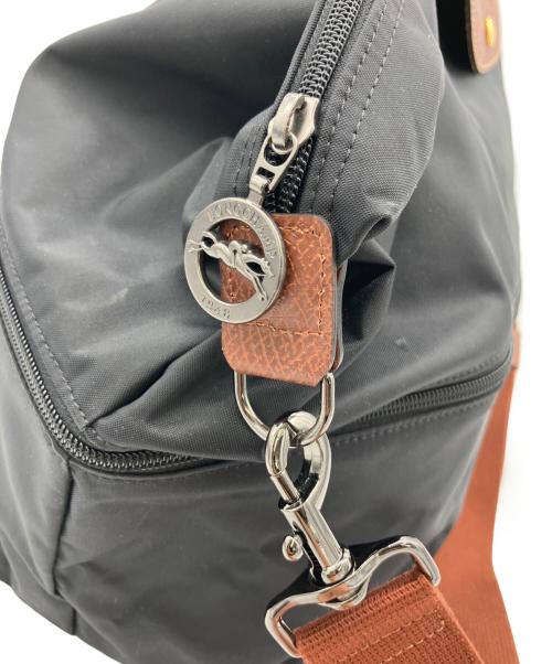 LONGCHAMP（ロンシャン）LONGCHAMP (ロンシャン) 2WAYボストンバッグ ブラック×ブラウンの古着・服飾アイテム