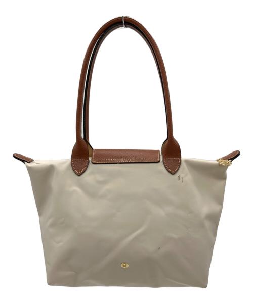 LONGCHAMP（ロンシャン）LONGCHAMP (ロンシャン) ハンドバッグ ベージュ×ブラウンの古着・服飾アイテム