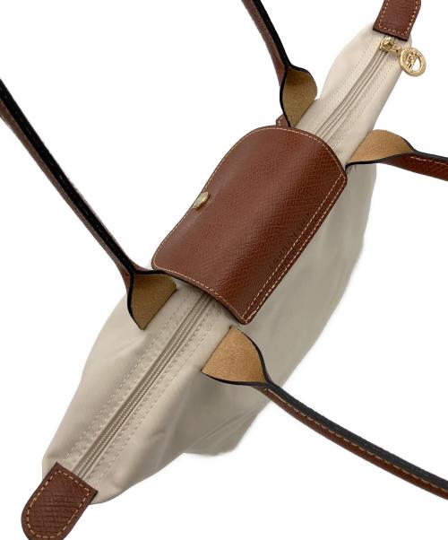 LONGCHAMP（ロンシャン）LONGCHAMP (ロンシャン) ハンドバッグ ベージュ×ブラウンの古着・服飾アイテム