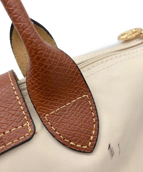 LONGCHAMP（ロンシャン）LONGCHAMP (ロンシャン) ハンドバッグ ベージュ×ブラウンの古着・服飾アイテム