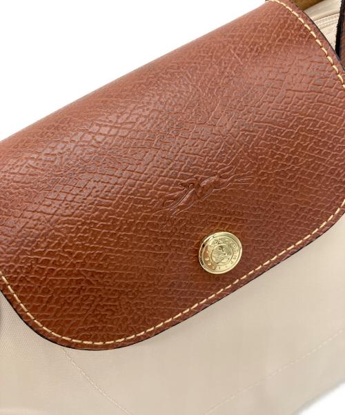 LONGCHAMP（ロンシャン）LONGCHAMP (ロンシャン) ハンドバッグ ベージュ×ブラウンの古着・服飾アイテム
