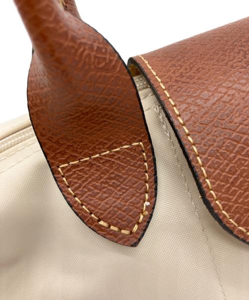 LONGCHAMP（ロンシャン）LONGCHAMP (ロンシャン) ハンドバッグ ベージュ×ブラウンの古着・服飾アイテム
