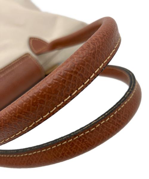 LONGCHAMP（ロンシャン）LONGCHAMP (ロンシャン) ハンドバッグ ベージュ×ブラウンの古着・服飾アイテム