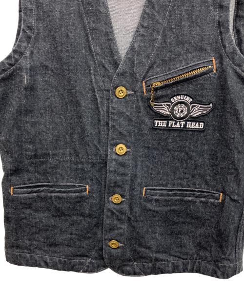 THE FLAT HEAD（ザ・フラットヘッド）THE FLAT HEAD (ザ・フラットヘッド) デニムベスト ブラック サイズ:W38の古着・服飾アイテム
