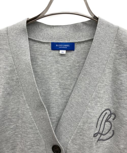 BLUE LABEL CRESTBRIDGE（ブルーレーベルクレストブリッジ）BLUE LABEL CRESTBRIDGE (ブルーレーベルクレストブリッジ) 厚手カーディガン グレー サイズ:38の古着・服飾アイテム