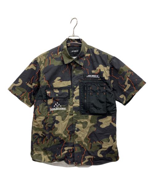 AVIREX（アヴィレックス）AVIREX (アヴィレックス) 半袖シャツ グリーン サイズ:Lの古着・服飾アイテム