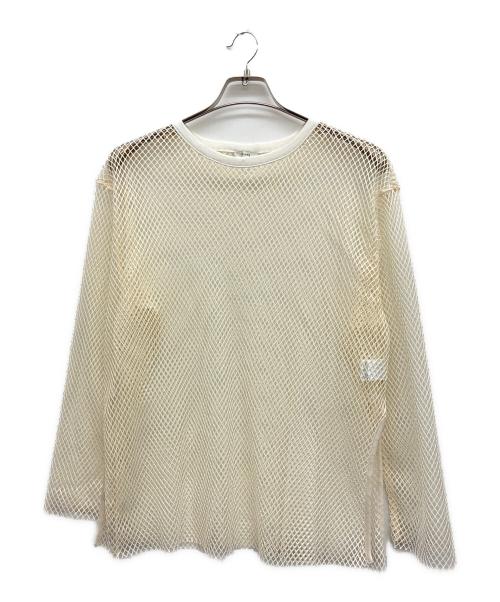 CLANE（クラネ）CLANE (クラネ) WIDE MESH TOPS　長袖カットソー ベージュ サイズ:2の古着・服飾アイテム