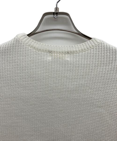 BALLSEY（ボールジィ）BALLSEY (ボールジィ) コットンポリエステルリリヤーンビーズ クルーネックプルオーバー　厚手ニット ホワイト サイズ:Sの古着・服飾アイテム