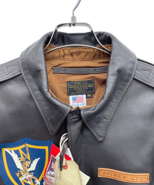 AVIREX（アヴィレックス）AVIREX (アヴィレックス) ライダースジャケット ブラウン サイズ:42の古着・服飾アイテム
