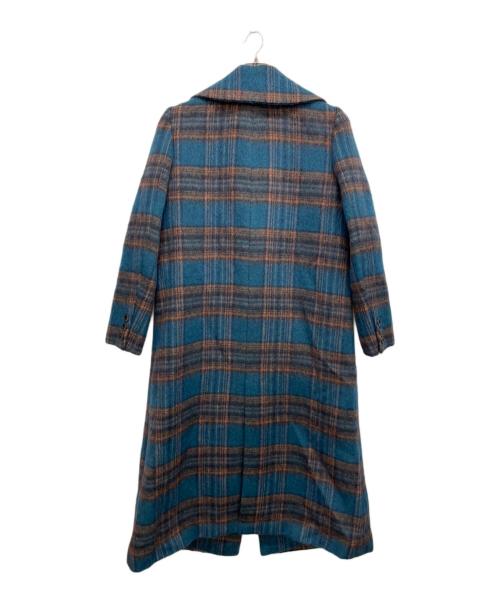 JILL STUART（ジルスチュアート）JILL STUART (ジルスチュアート) ウールコート ブルー×ブラウン サイズ:Sの古着・服飾アイテム