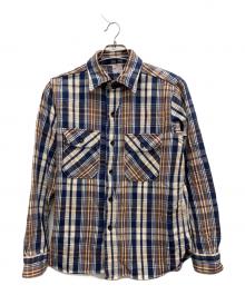 WAREHOUSE（ウエアハウス）の古着「長袖シャツ」｜ネイビー×ベージュ