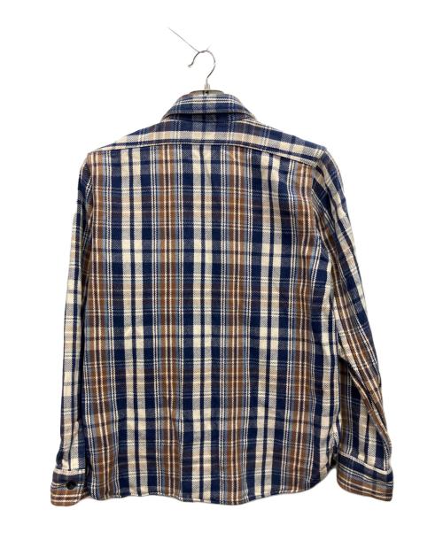 WAREHOUSE（ウエアハウス）WAREHOUSE (ウエアハウス) 長袖シャツ ネイビー×ベージュ サイズ:MEDIUMの古着・服飾アイテム
