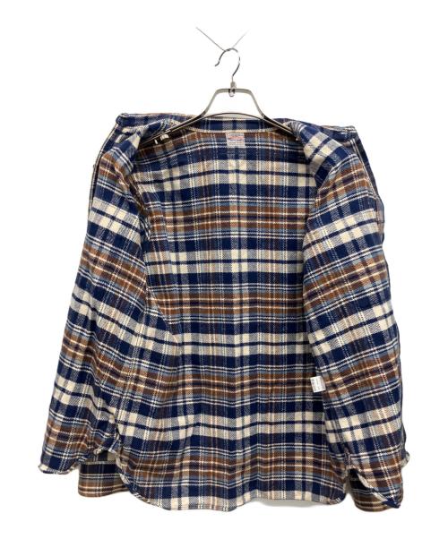 WAREHOUSE（ウエアハウス）WAREHOUSE (ウエアハウス) 長袖シャツ ネイビー×ベージュ サイズ:MEDIUMの古着・服飾アイテム