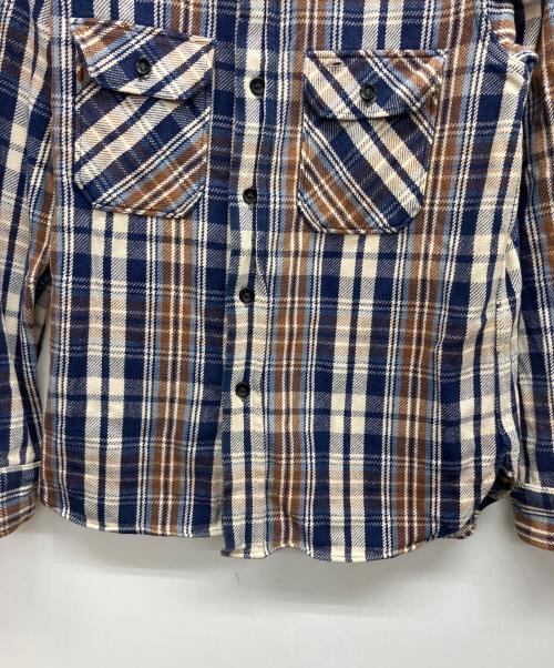 WAREHOUSE（ウエアハウス）WAREHOUSE (ウエアハウス) 長袖シャツ ネイビー×ベージュ サイズ:MEDIUMの古着・服飾アイテム