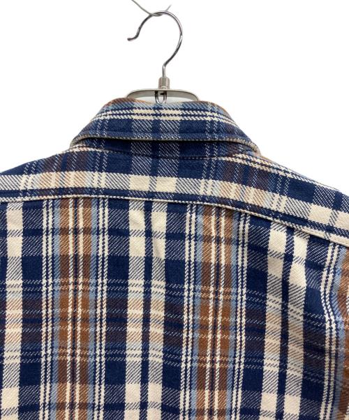 WAREHOUSE（ウエアハウス）WAREHOUSE (ウエアハウス) 長袖シャツ ネイビー×ベージュ サイズ:MEDIUMの古着・服飾アイテム