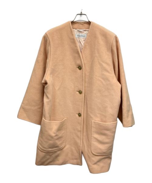 MaxMara（マックスマーラ）MaxMara (マックスマーラ) ノーカラーコート ピンク サイズ:J 44の古着・服飾アイテム