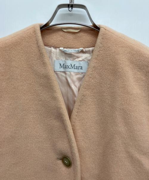 MaxMara（マックスマーラ）MaxMara (マックスマーラ) ノーカラーコート ピンク サイズ:J 44の古着・服飾アイテム