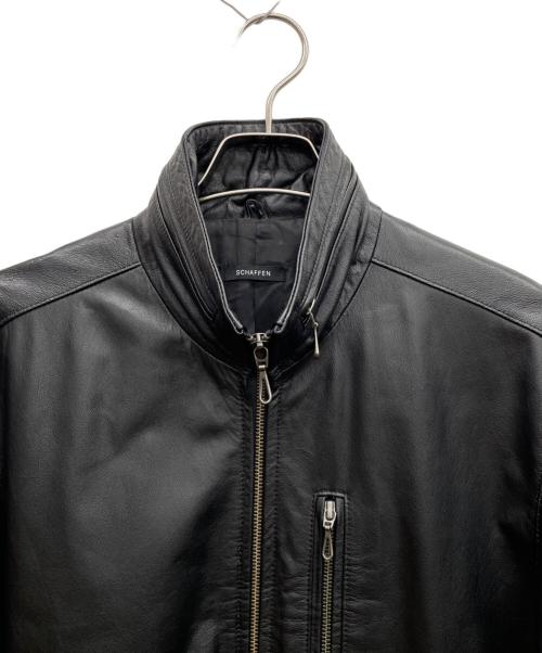SCHAFFEN（シャッフェン）SCHAFFEN (シャッフェン) レザージャケット ブラック サイズ:4の古着・服飾アイテム