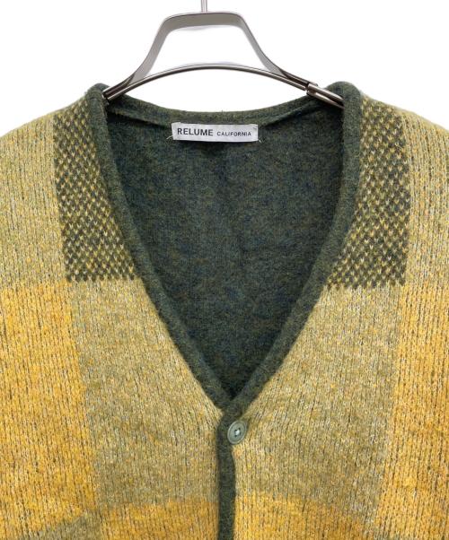 JOURNAL STANDARD relume（ジャーナルスタンダード レリューム）JOURNAL STANDARD relume (ジャーナルスタンダード レリューム) 厚手カーディガン イエロー×グリーン サイズ:Mの古着・服飾アイテム