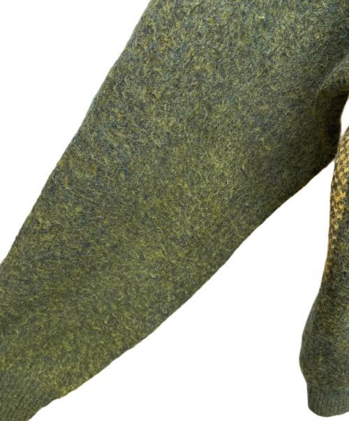 JOURNAL STANDARD relume（ジャーナルスタンダード レリューム）JOURNAL STANDARD relume (ジャーナルスタンダード レリューム) 厚手カーディガン イエロー×グリーン サイズ:Mの古着・服飾アイテム