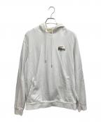 LACOSTEラコステ）の古着「ミドルワニロゴスウェットパーカ　パーカー」｜ホワイト
