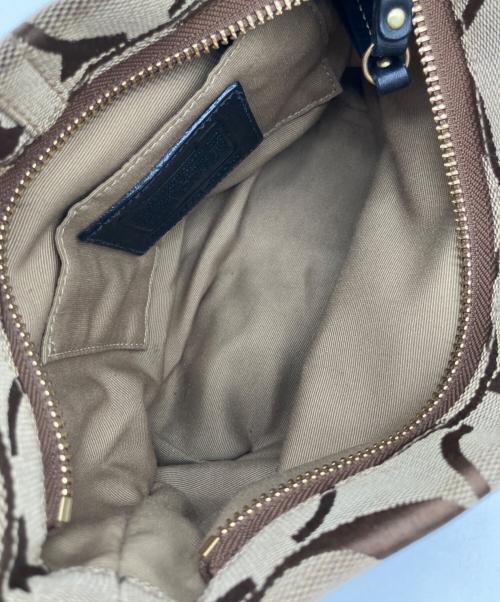 COACH（コーチ）COACH (コーチ) シグネチャーキャンバスミニハンドバッグ ベージュの古着・服飾アイテム