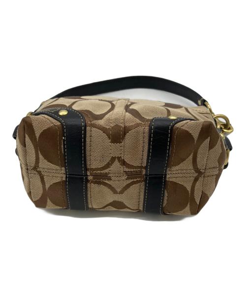 COACH（コーチ）COACH (コーチ) シグネチャーキャンバスミニハンドバッグ ベージュの古着・服飾アイテム
