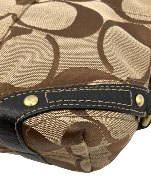 COACH（コーチ）COACH (コーチ) シグネチャーキャンバスミニハンドバッグ ベージュの古着・服飾アイテム