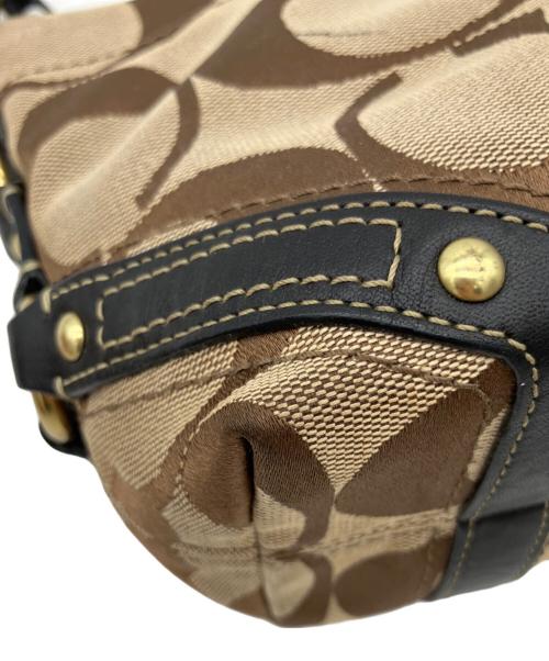 COACH（コーチ）COACH (コーチ) シグネチャーキャンバスミニハンドバッグ ベージュの古着・服飾アイテム