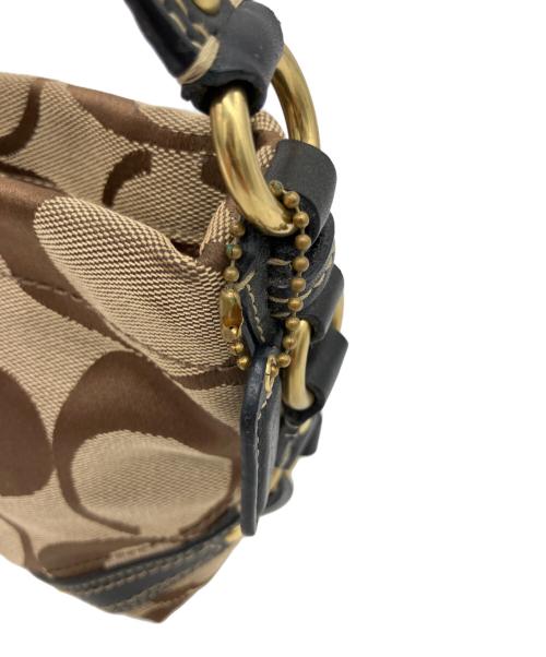 COACH（コーチ）COACH (コーチ) シグネチャーキャンバスミニハンドバッグ ベージュの古着・服飾アイテム