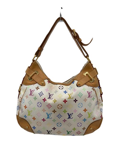 LOUIS VUITTON（ルイ ヴィトン）LOUIS VUITTON (ルイ ヴィトン) モノグラム・マルチカラー　グレタ　トートバッグ ホワイト×ベージュの古着・服飾アイテム