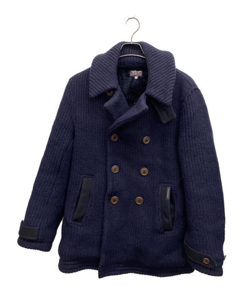 BLUE BLUE（ブルーブルー）BLUE BLUE (ブルーブルー) ニットジャケット ネイビー サイズ:2の古着・服飾アイテム