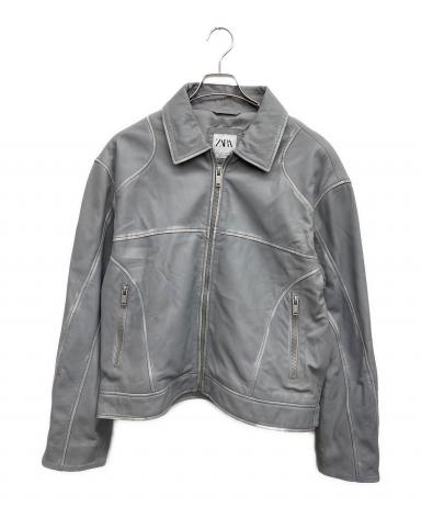 中古・古着通販】ZARA (ザラ) フェイクレザージャケット グレー サイズ