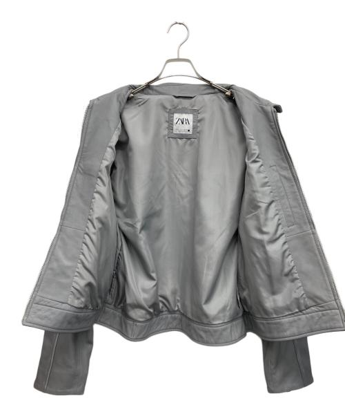 ZARA（ザラ）ZARA (ザラ) フェイクレザージャケット グレー サイズ:Lの古着・服飾アイテム