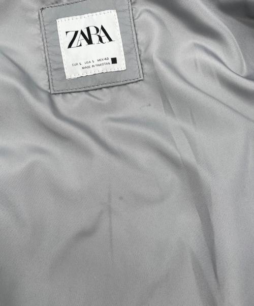 ZARA（ザラ）ZARA (ザラ) フェイクレザージャケット グレー サイズ:Lの古着・服飾アイテム