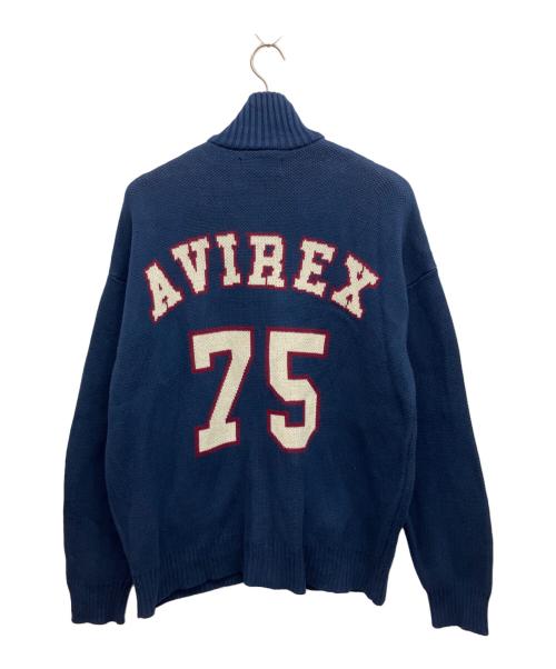 AVIREX（アヴィレックス）AVIREX (アヴィレックス) 厚手ニット ネイビー サイズ:Lの古着・服飾アイテム