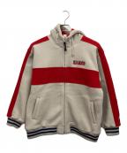 Hanesヘインズ）の古着「フリースジャケット」｜ベージュ×レッド