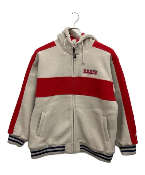 Hanes（ヘインズ）Hanes (ヘインズ) フリースジャケット ベージュ×レッド サイズ:160の古着・服飾アイテム