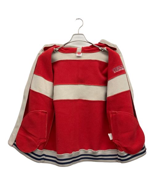Hanes（ヘインズ）Hanes (ヘインズ) フリースジャケット ベージュ×レッド サイズ:160の古着・服飾アイテム