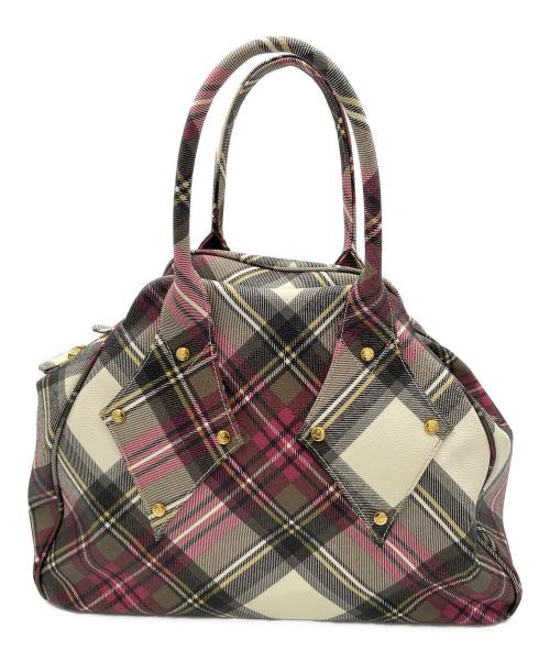 Vivienne Westwood（ヴィヴィアンウエストウッド）Vivienne Westwood (ヴィヴィアンウエストウッド) ハンドバッグ ホワイト×ピンクの古着・服飾アイテム
