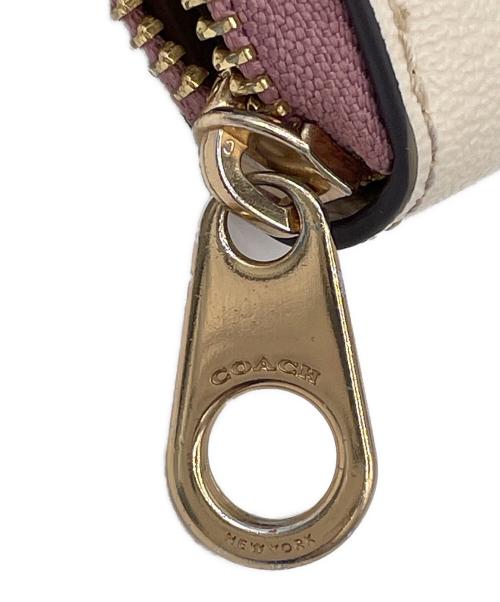 COACH（コーチ）COACH (コーチ) ラウンドファスナー財布 ホワイトの古着・服飾アイテム