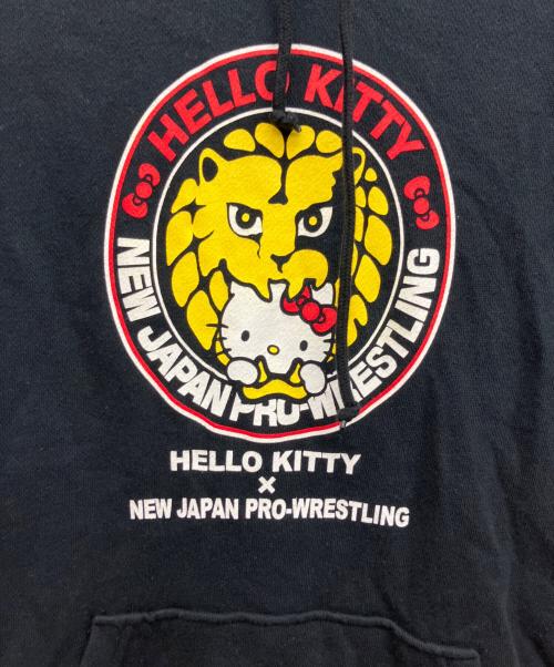 HELLO KITTY（ハローキティ）HELLO KITTY (ハローキティ) 新日本プロレス (シンニチプロレス) パーカー ブラック サイズ:Lの古着・服飾アイテム