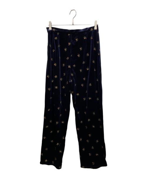 OUTDOOR（アウトドア）OUTDOOR (アウトドア) 刺繍ベロアパンツ ネイビー サイズ:Mの古着・服飾アイテム