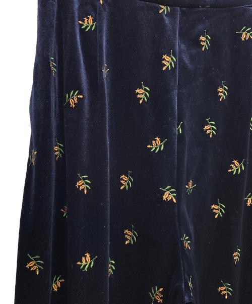 OUTDOOR（アウトドア）OUTDOOR (アウトドア) 刺繍ベロアパンツ ネイビー サイズ:Mの古着・服飾アイテム